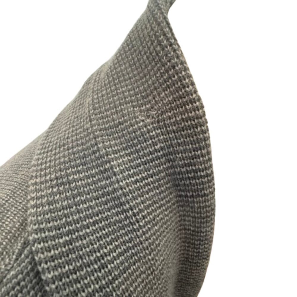 Eileen Fisher Merino Wool Gray Black Long Open Front Cardigan Large - Picture 8 of 8
